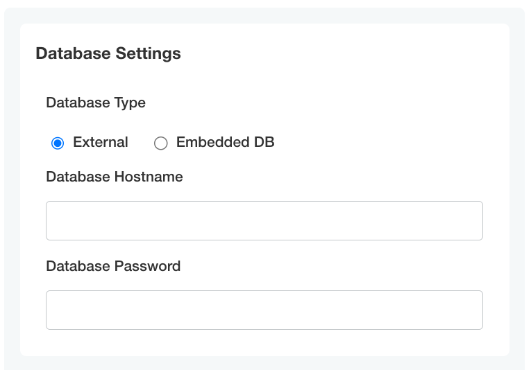 External option selected and conditional fields displayed